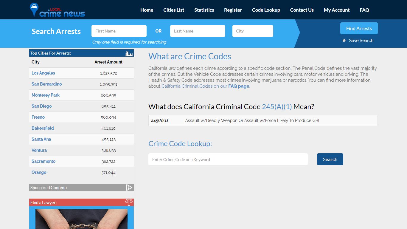 Local Crime News | California Criminal Code Definitions